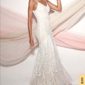Lulus Ivory lace Maxi dress